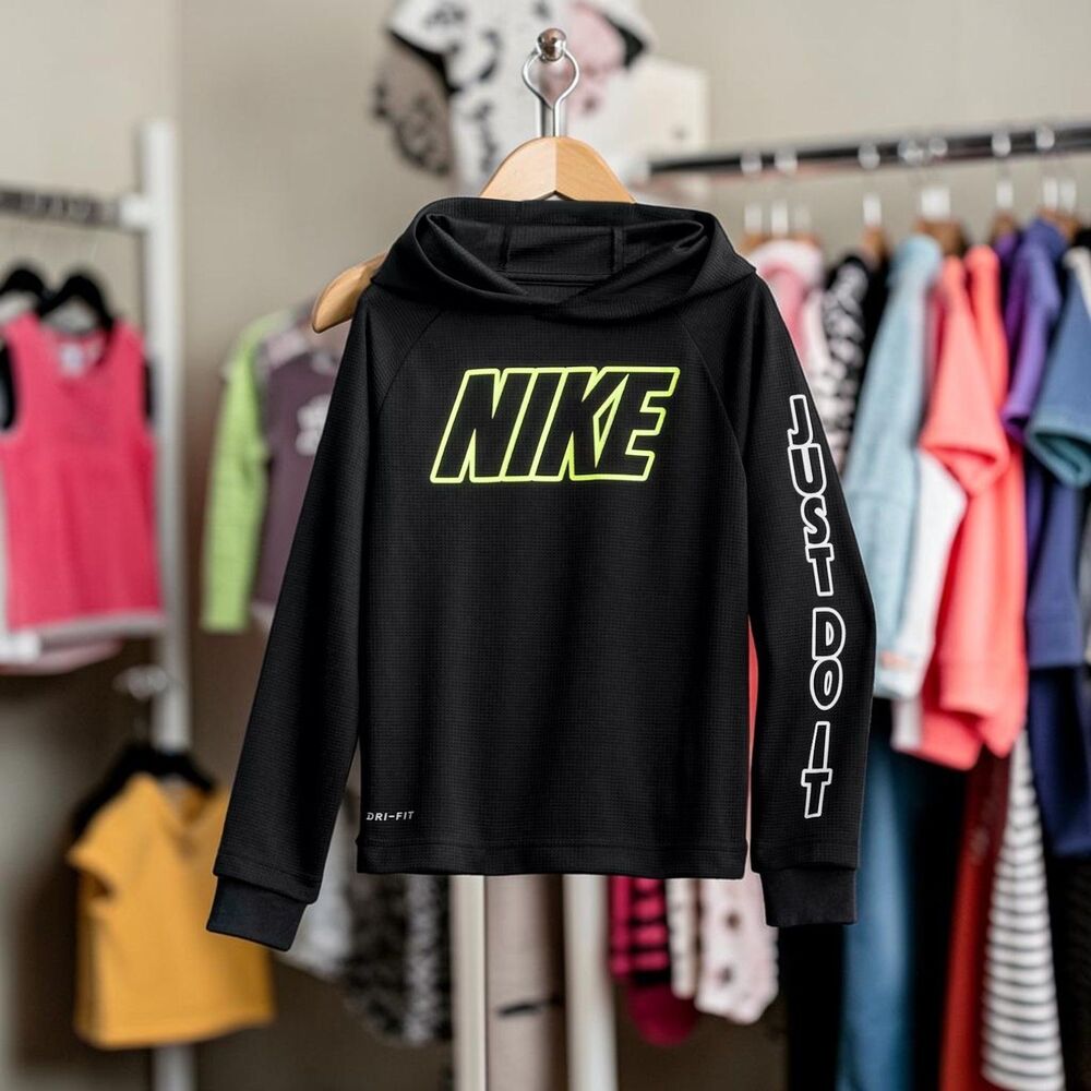 Nike Nike Long Sleeve Dri-Fit Graphic Pullover Hoodie Boys Size 7 EUC